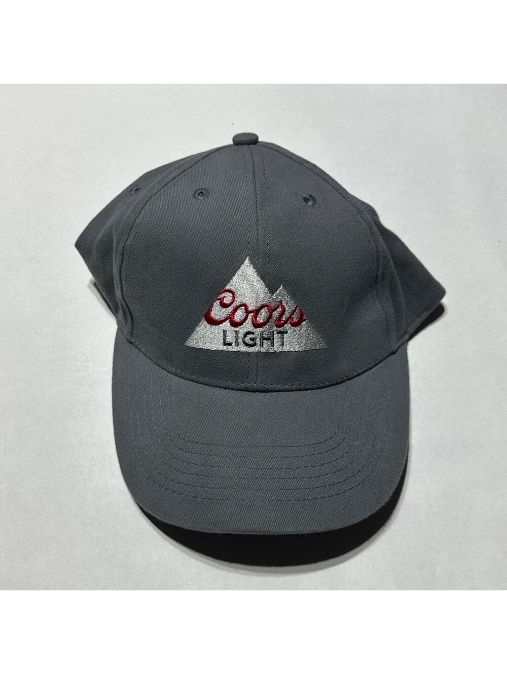 Vintage Coors Light Beer Mountain Logo Hat Grey Strapback Baseball Promo Cap OS